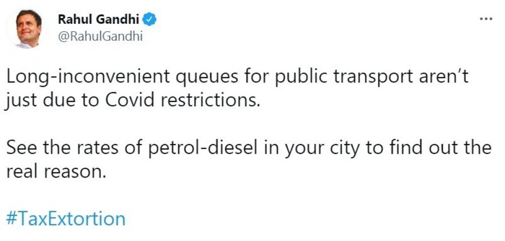 The Weekend Leader - Rahul slams Modi govt over fuel price hike